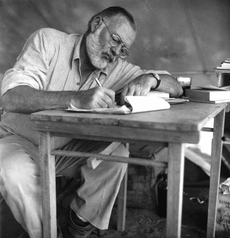 ERNEST HEMINGWAY writing