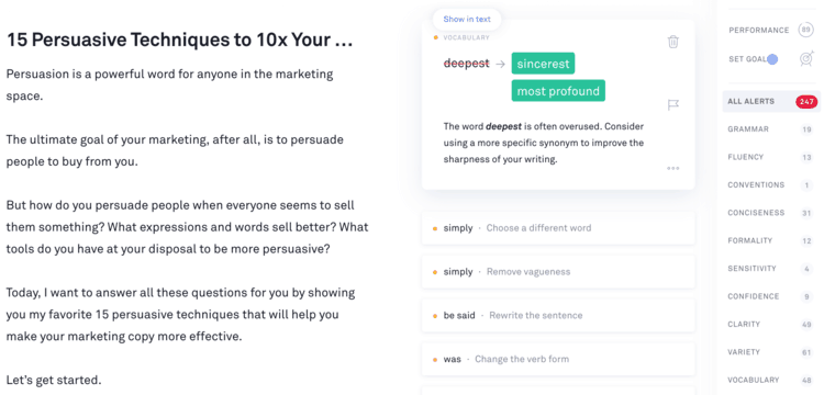 grammarly better writing