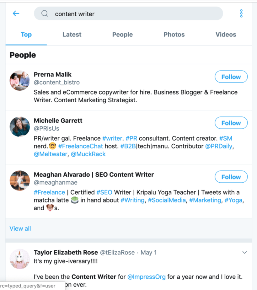 TWITTER CONTENT BISTRO