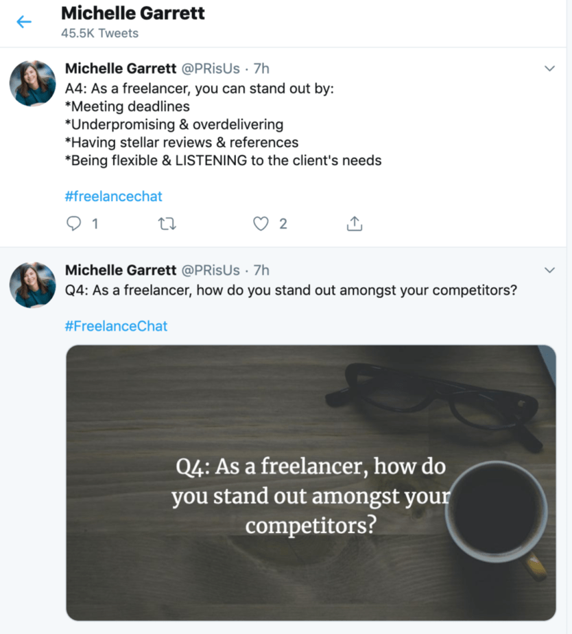 TWITTER FREELANCE CHAT