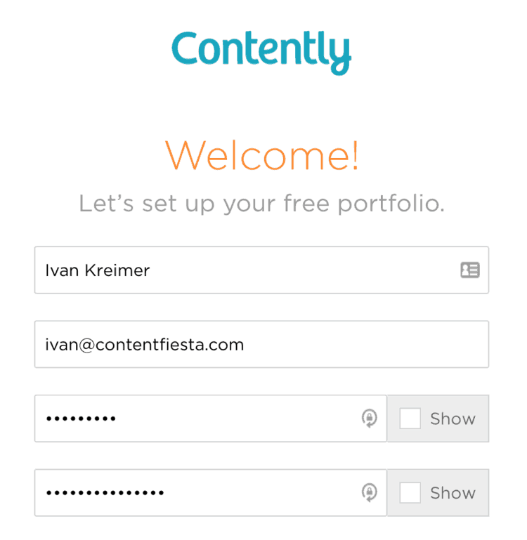 signup contently