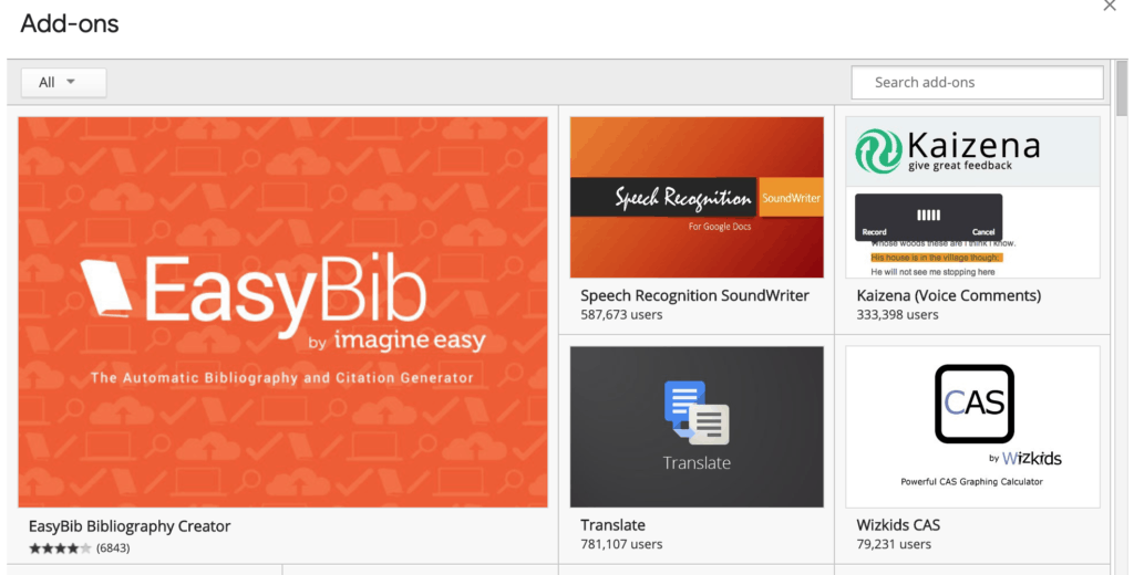 GOOGLE DOCS WRITING APP