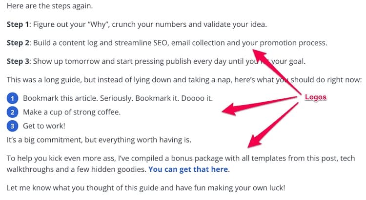how to write an article logos