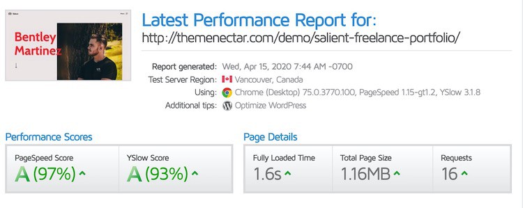 salient gtmetrix speed