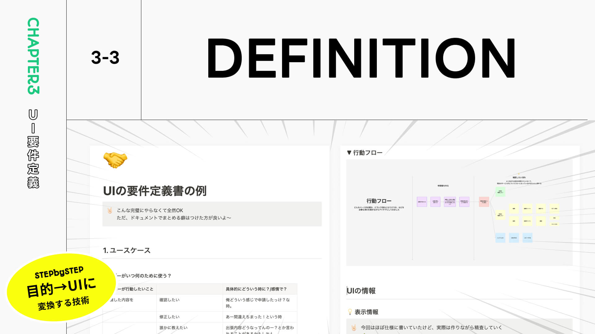 トレースするUI要件定義の完成形をチェック