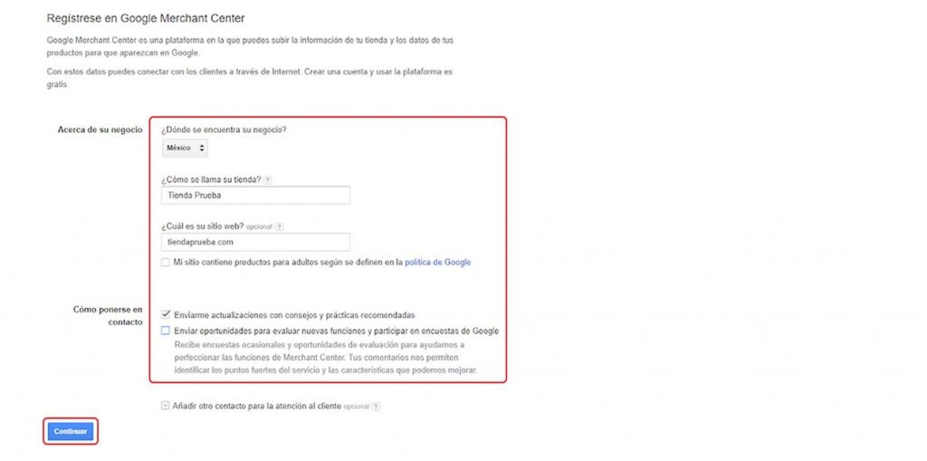 Google Merchant Center Account