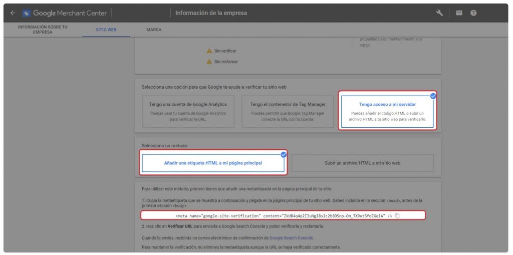 google merchant center HTML