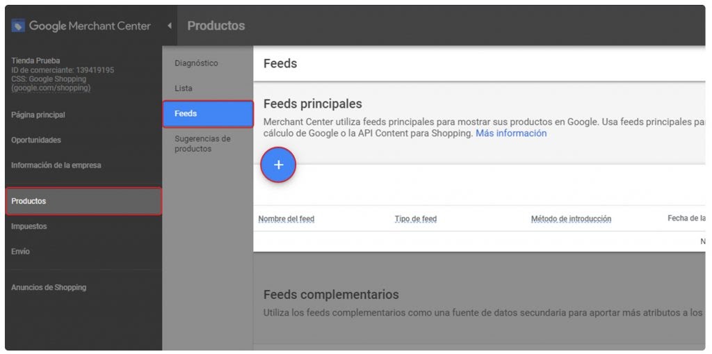 feed de productos tienda google