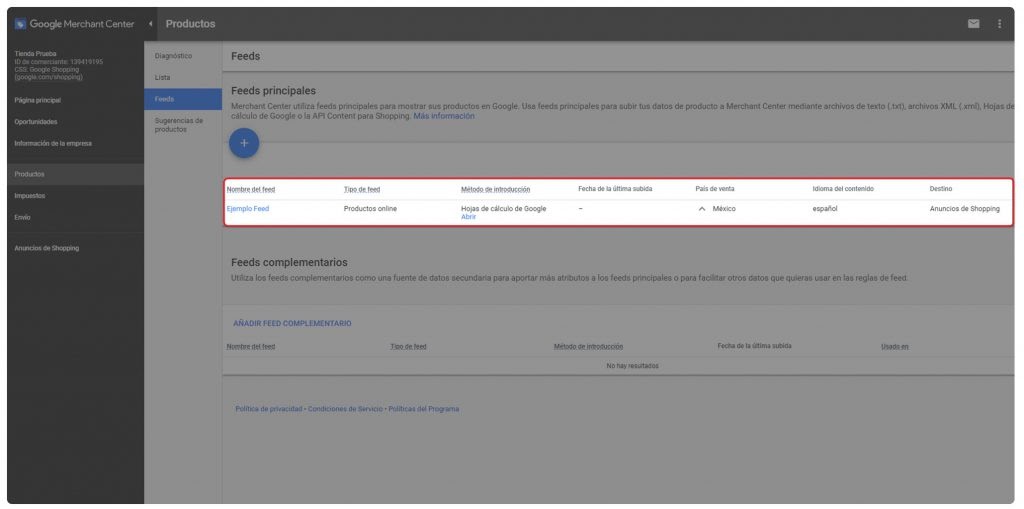 Usar GSuite para armar tu Merchant Center