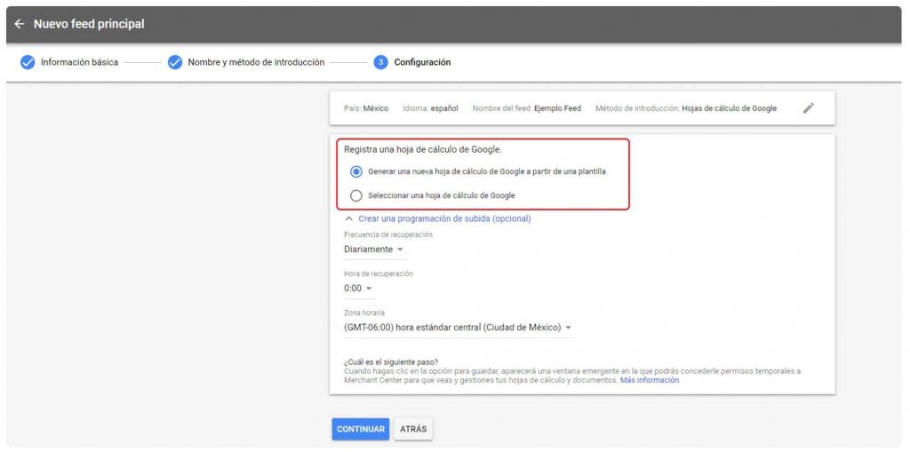 Hacer lista de productos en Google Merchant
