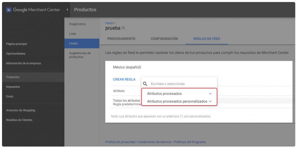 Tipos de reglas en Merchant Center