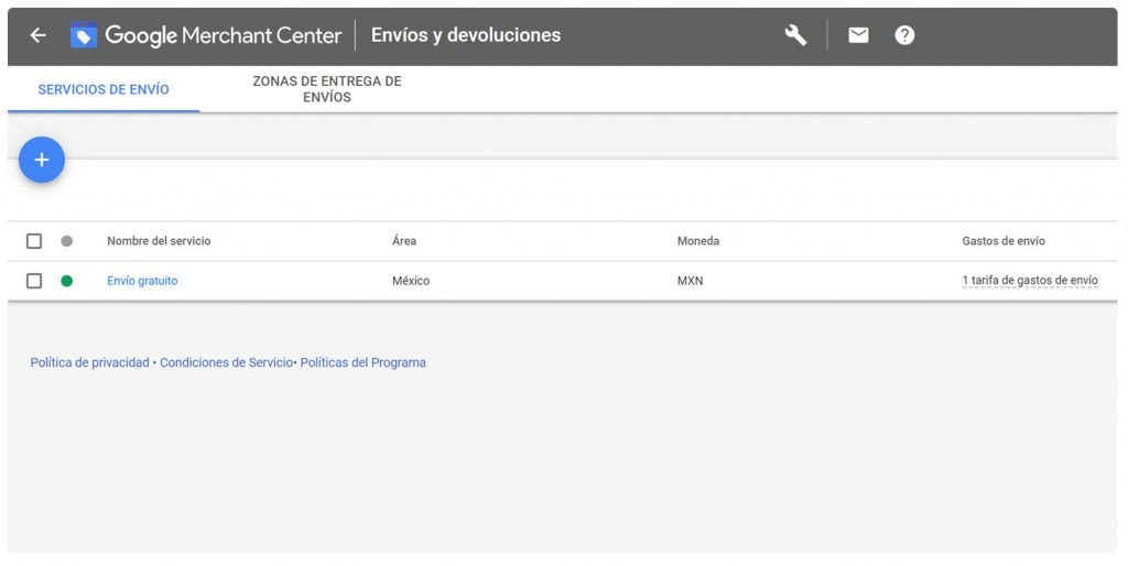 cómo establecer envíos en tu tienda google