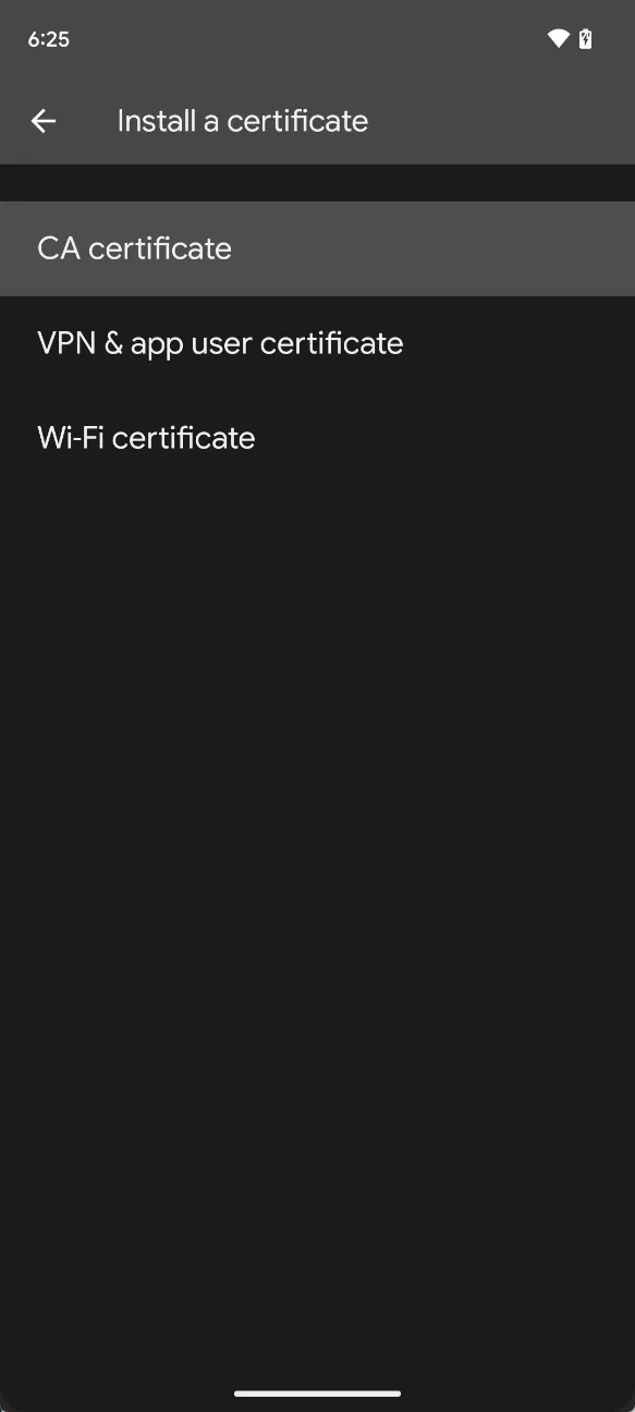 certificates android
