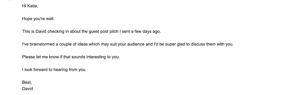 outreach email followup