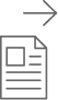 A small icon in the shape of a piece of paper with writing on it next to an arrow pointing right