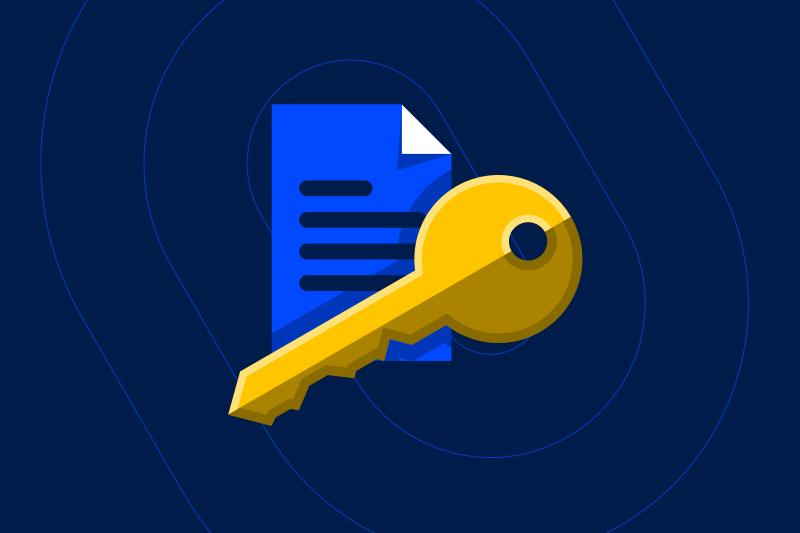 large key on top of a piece of paper