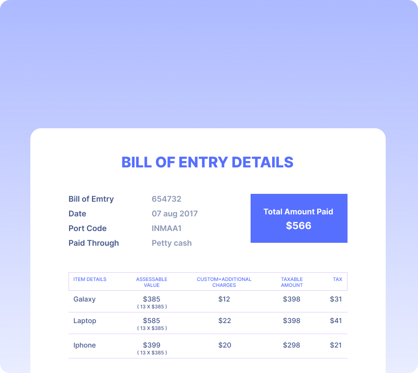 Bill Of Entry OCR & Automated Workflows