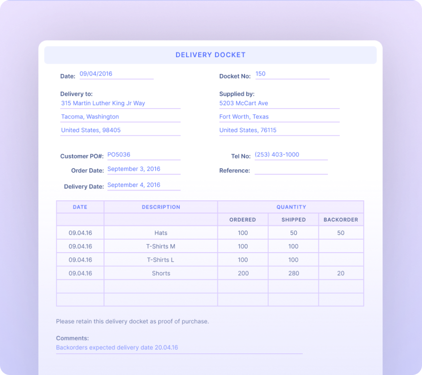 Delivery Docket OCR & Automated Workflows