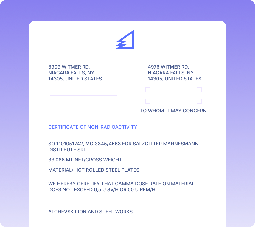 NonRadioactivity Certificate OCR & Automated Workflows