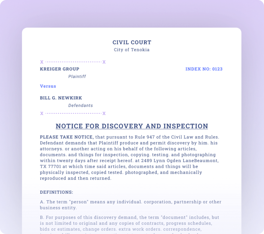 Notice for Discovery OCR & Automated Workflows