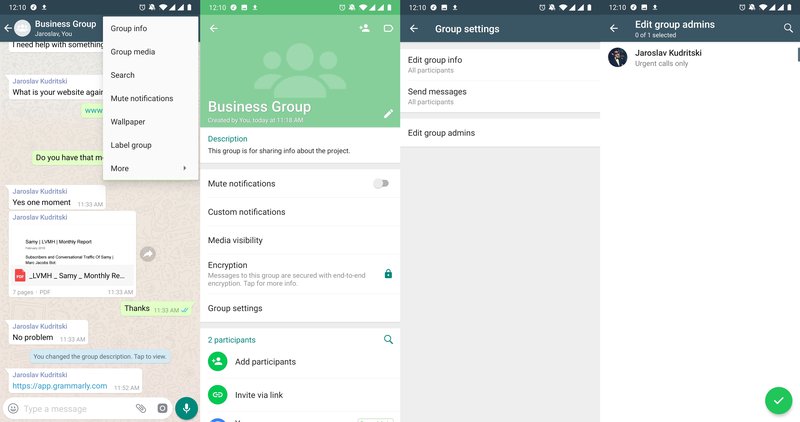 Questa è un'immagine che mostra come si modifica WhatsApp Group Admins