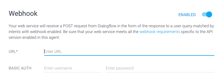 Comment connecter Dialogflow Fulfilment via webhook.