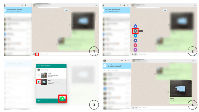 Come condividere un catalogo della spesa WhatsApp su Web/Desktop