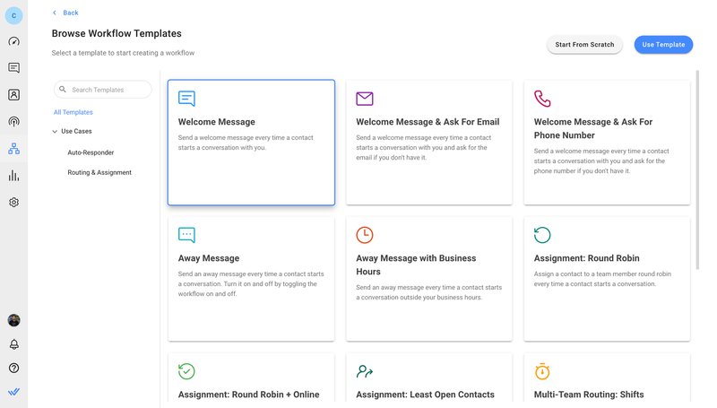 Set up welcome message template