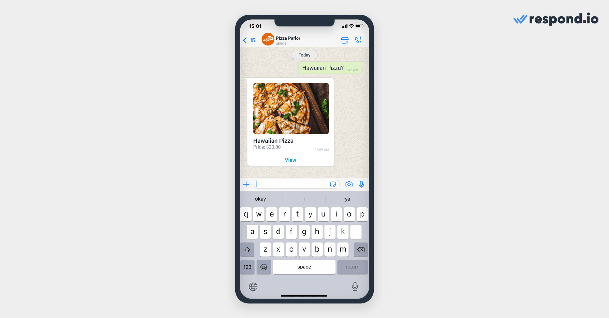 Интерактивное сообщение whats app