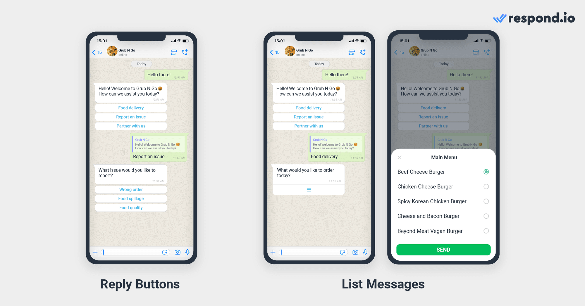 Интерактивное сообщение whats app