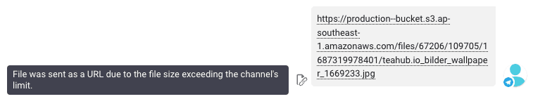 Изображения и файлы, размер которых превышает установленные каналом ограничения, теперь будут отображаться в виде ссылок