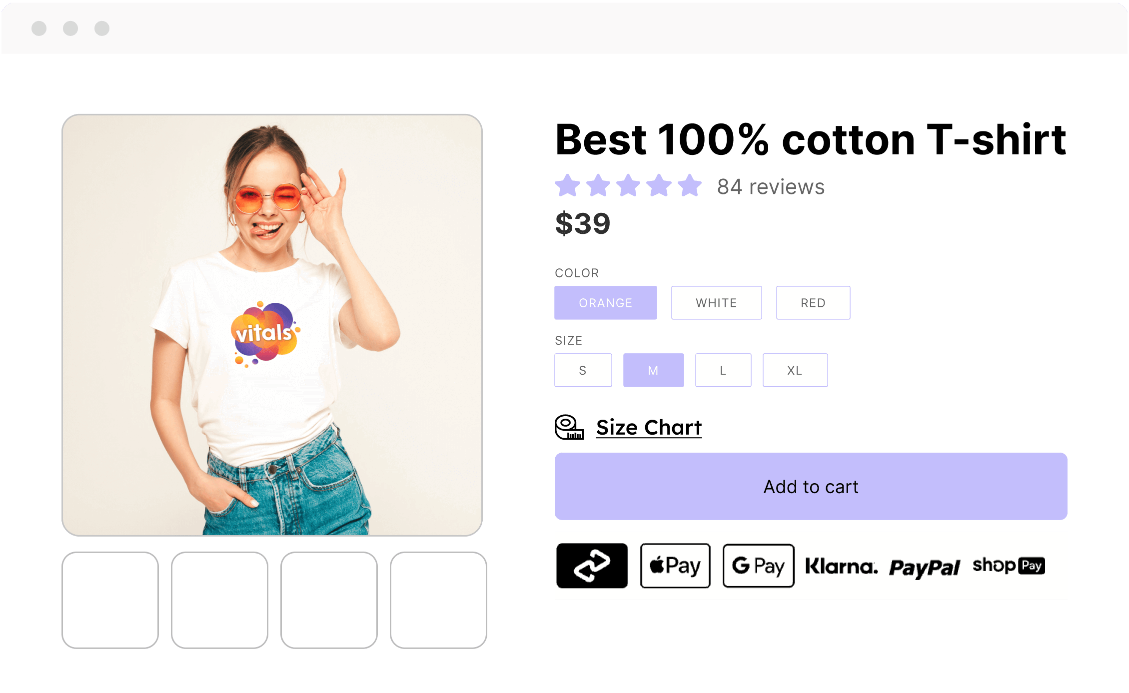 Product page - Vitals