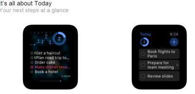 Apple watch showing Todo