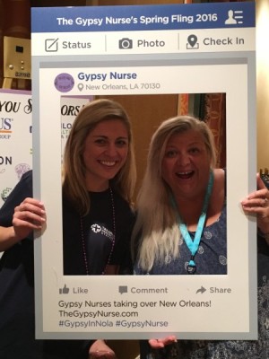 Recruiters holding Gypsy Facebook placard