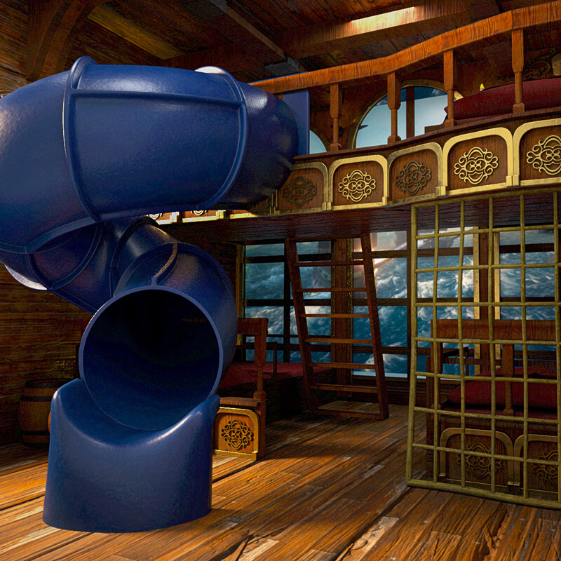 Themed bedroom with slide
