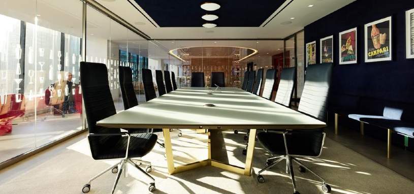 Boardroom with polished concrete floors