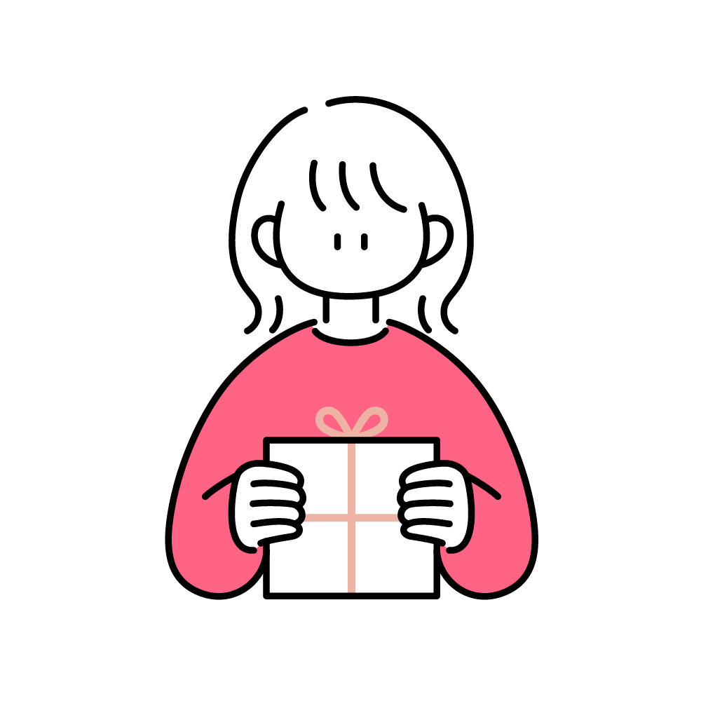 shigureni free illust │ プレゼントを早く渡したくてウズウズしている女の子のイラスト