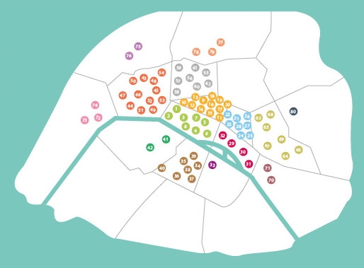 Paris Carte des 80′ Bars à cocktails Printemps/été 2014