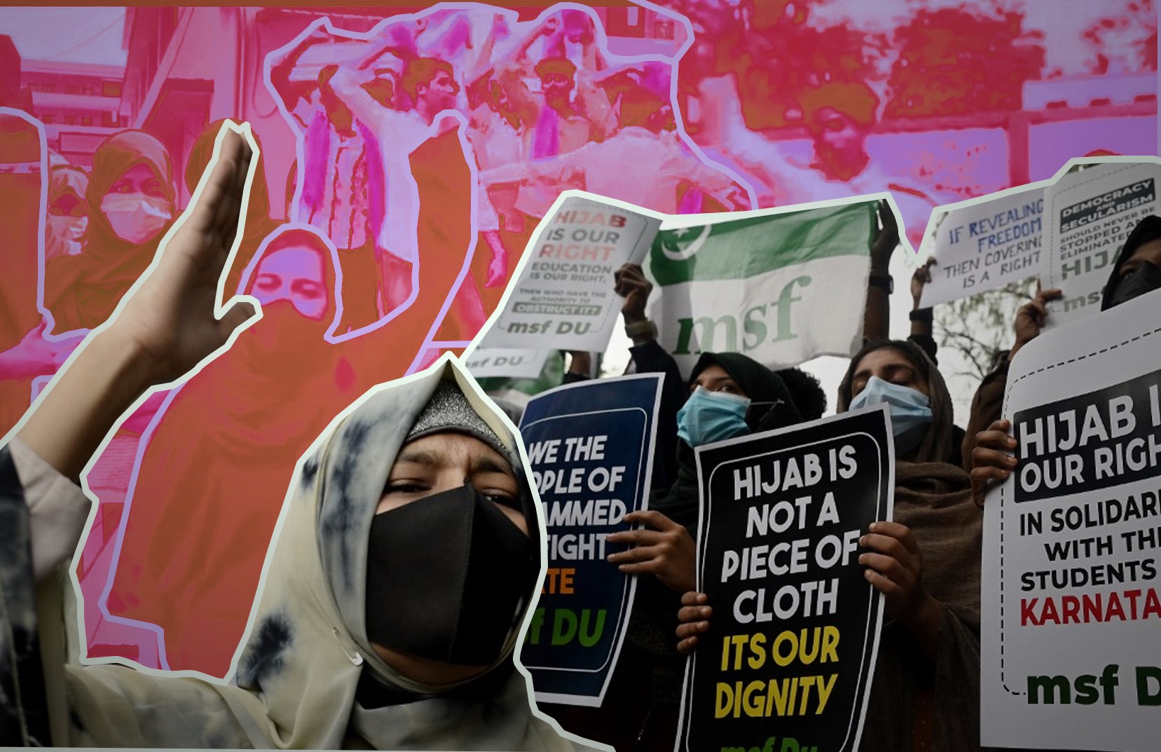 Graphic of indian hijabi students