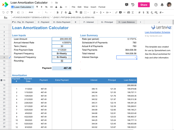 Loan Amortization Schedule Calculator Spreadsheet Templates