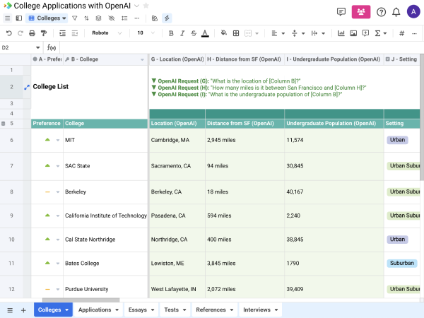 College Applications with OpenAI