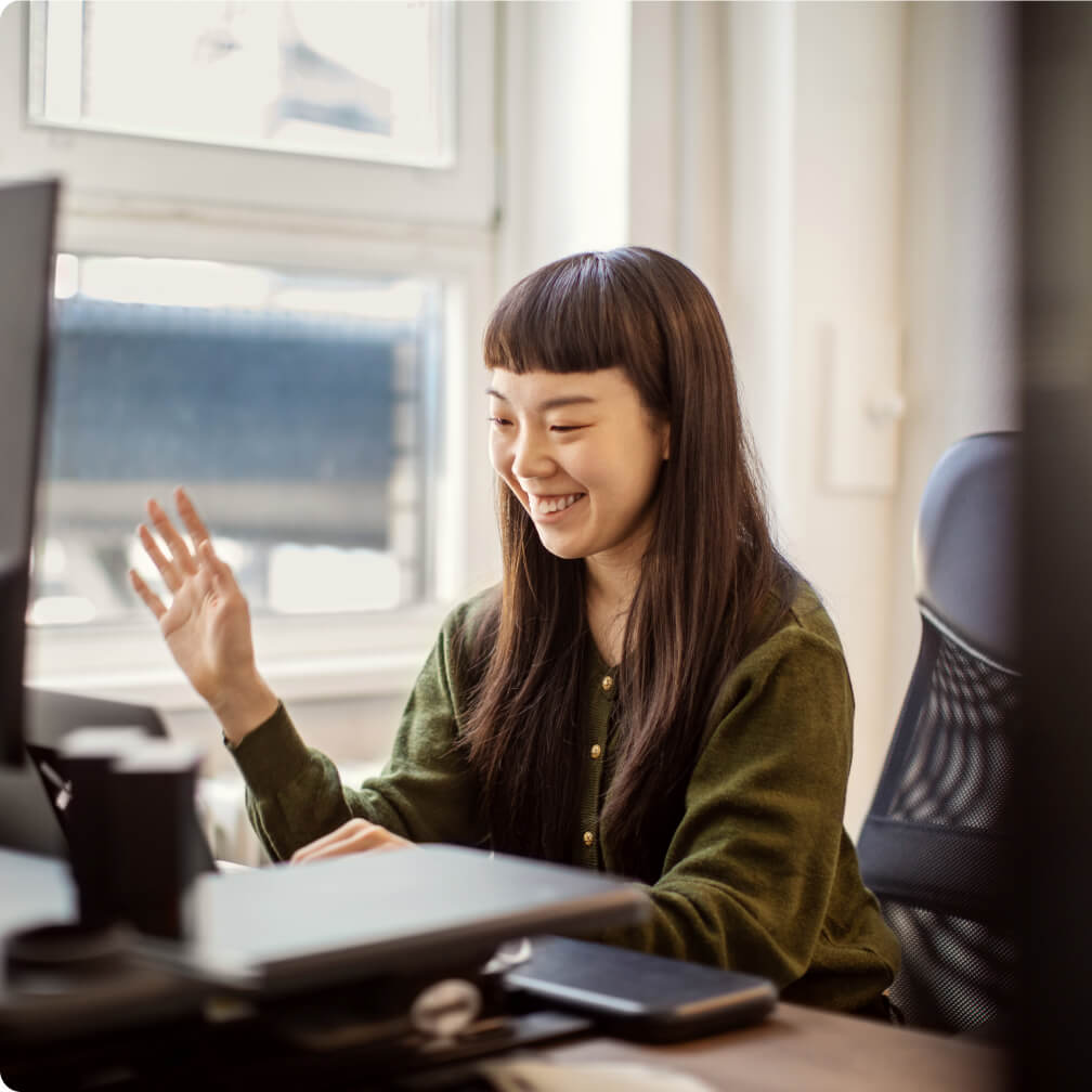 Woman on a video call
