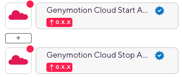 Genymotion Cloud steps in a workflow