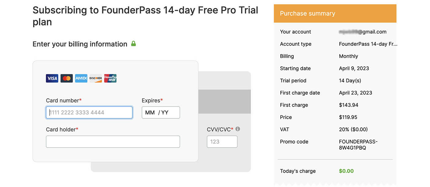 Semrush trial with credit card