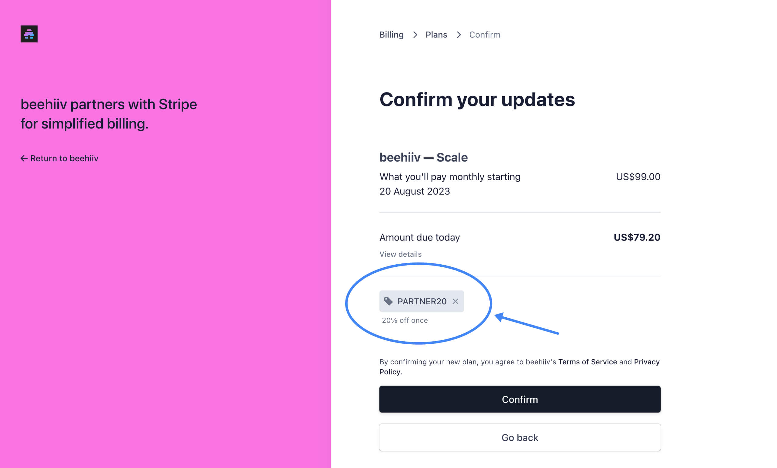 Beehiiiv coupon added