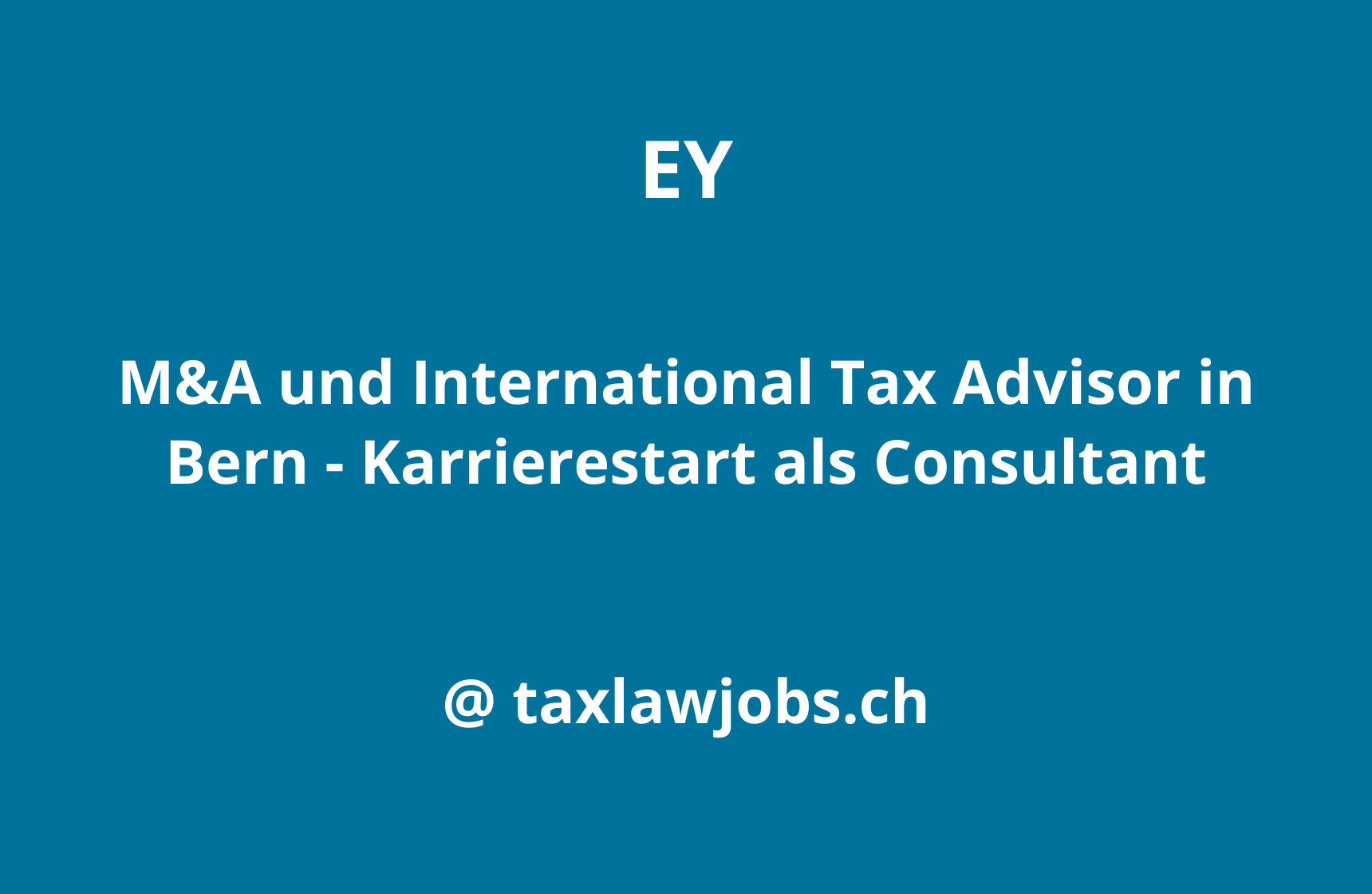 M&A und International Tax Advisor in Bern - Karrierestart als Consultant
