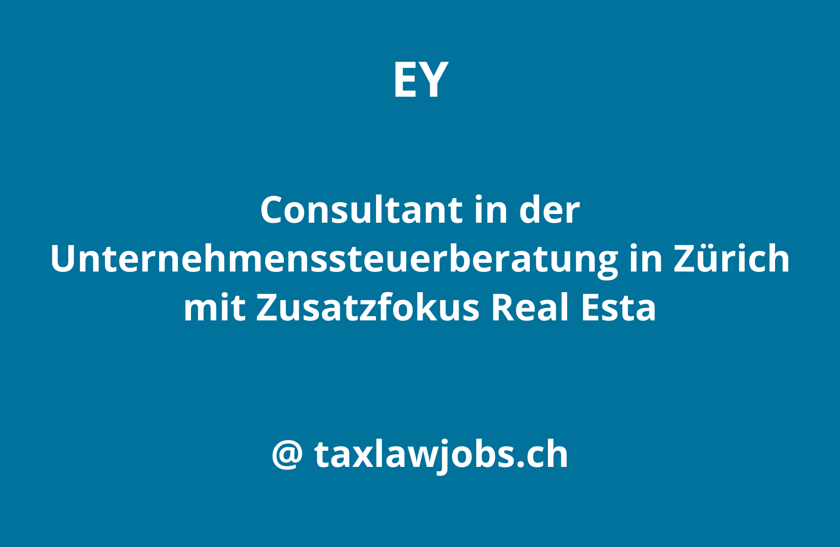 Consultant in der Unternehmenssteuerberatung in Zürich mit Zusatzfokus Real Estate