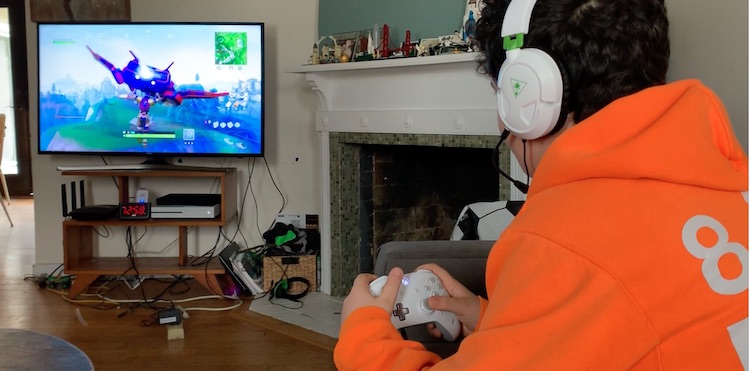 Boy Playing Video Game