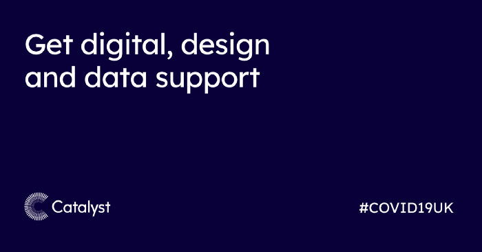 Graphic with text 'Get digital, design and data support'