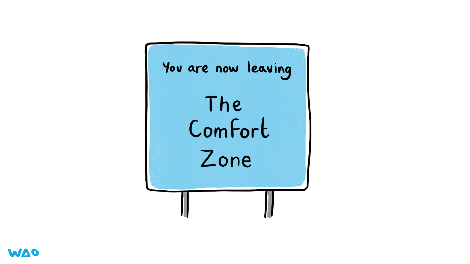 Sign which reads: ‘You are now leaving The Comfort Zone’